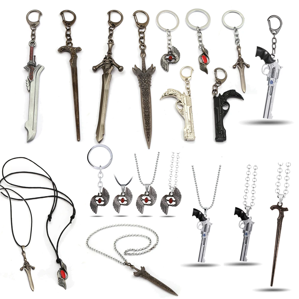 

Game May Cry Keychain DMC 5 Dante Nero Rebellion Awakening Red Queen Katana Weapon Model Home Ornament Crafts Doll Equipment Toy