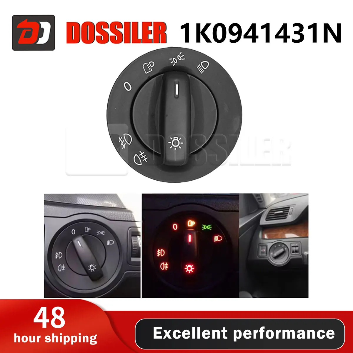 

1K0941431N Car Headlight Switch For Volkswagen VW CC Golf 5 6 Caddy Jetta GTI Passat B6 2005 2010 Touran Fog Lamp Control Knob