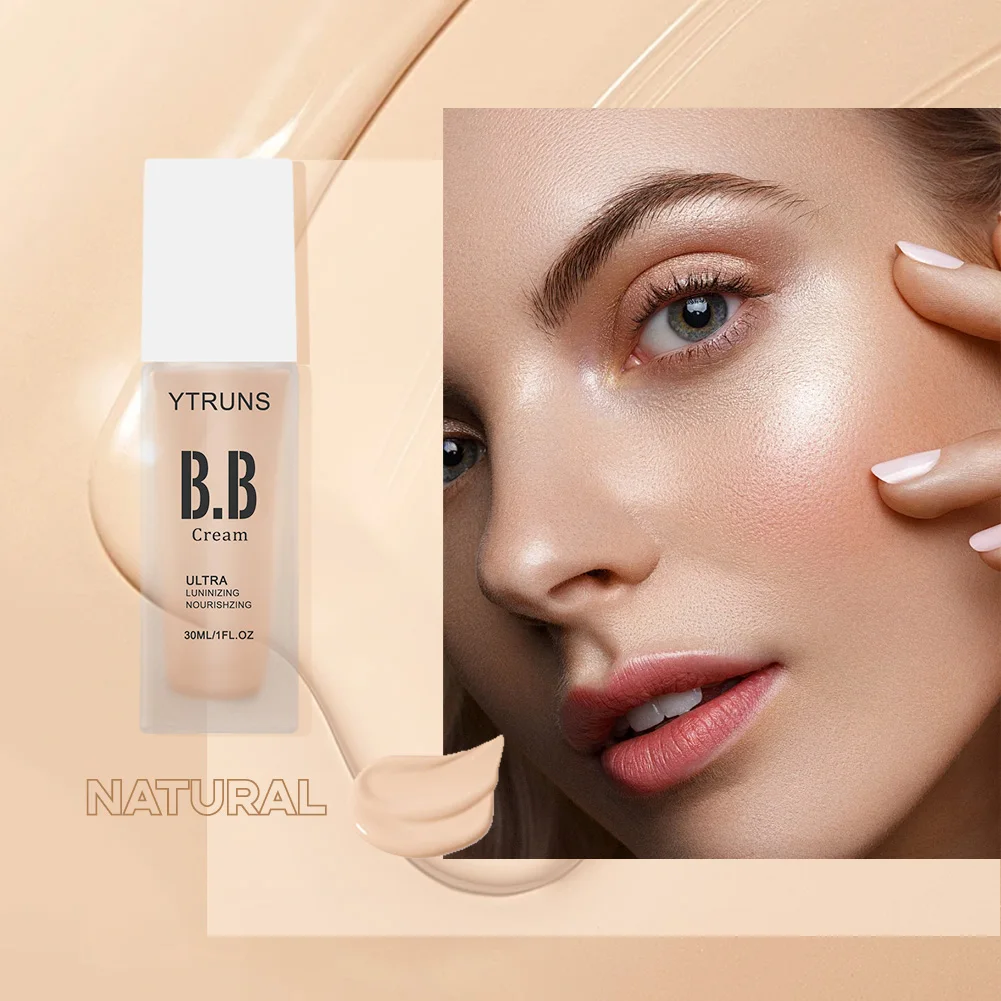Fond de teint BB Cream-Hydratant, Isolant, Dissimulant, Ultra Longue Durée, Apparence Naturelle, Cadeau de Vacances Parfait