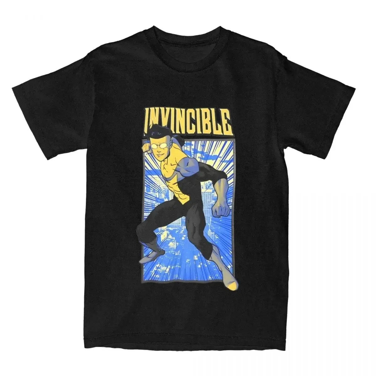 New Summer Invincible Tee Cartoon Series Cotton Invincible Graphic Printing High-end Luxury Unisex Style Both of Men and Women