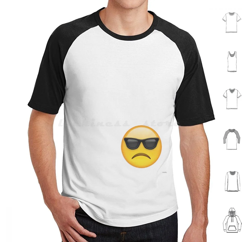 Sad Sunglasses T Shirt Cotton Men Women Diy Print Sunglasses Tumblr Face Yellow Little Design Sad Cool