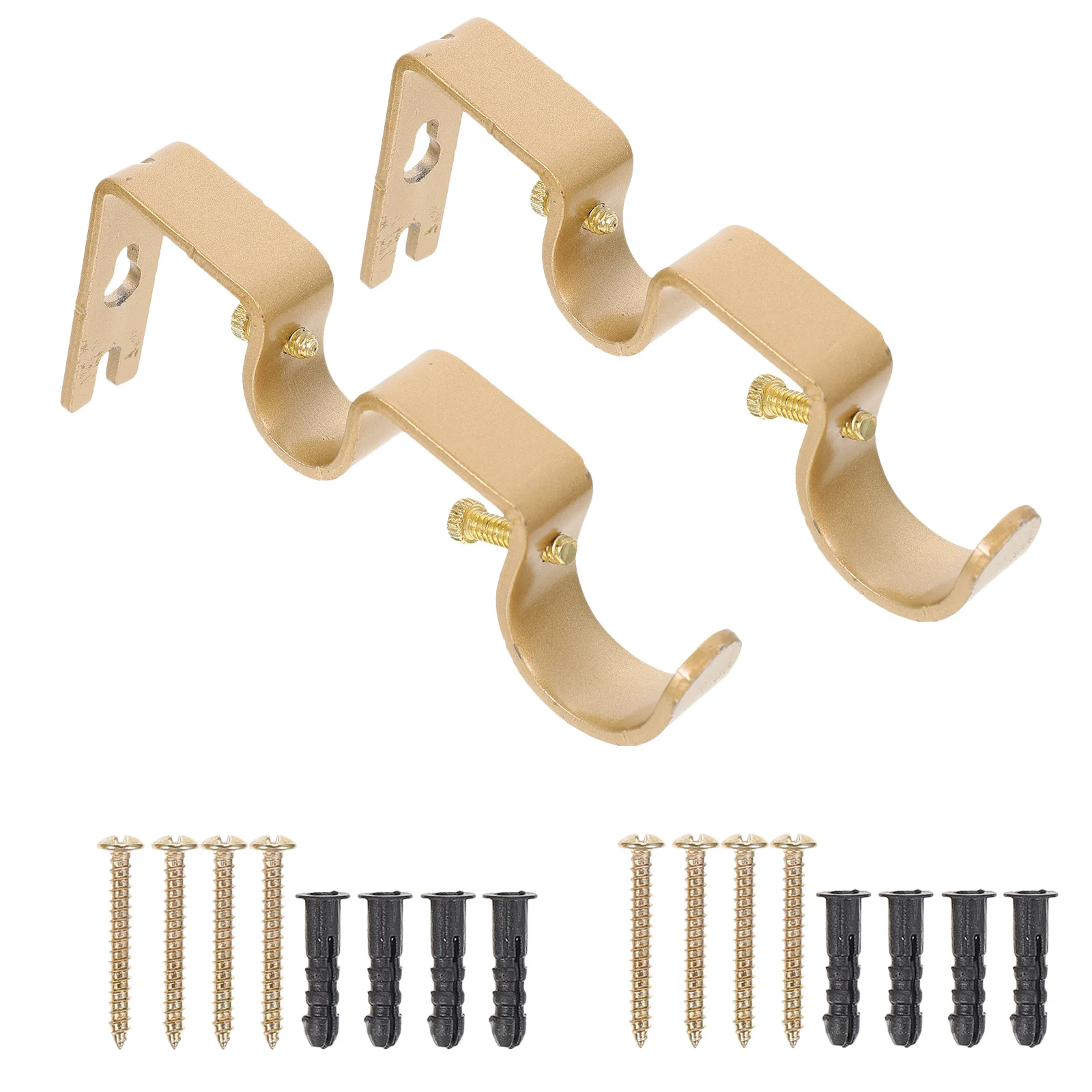 

2 set Curtain Rod Brackets Iron Support Holders For Thick Curtains Sturdy Pole Fixing Rack Household Decor Accessory