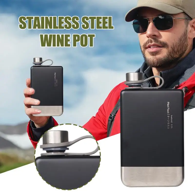 

Плоские бутылки для воды для путешествий, герметичные компактные бутылки для воды, многоразовые контейнеры для спиртных напитков из нержавеющей стали для пива, напитков