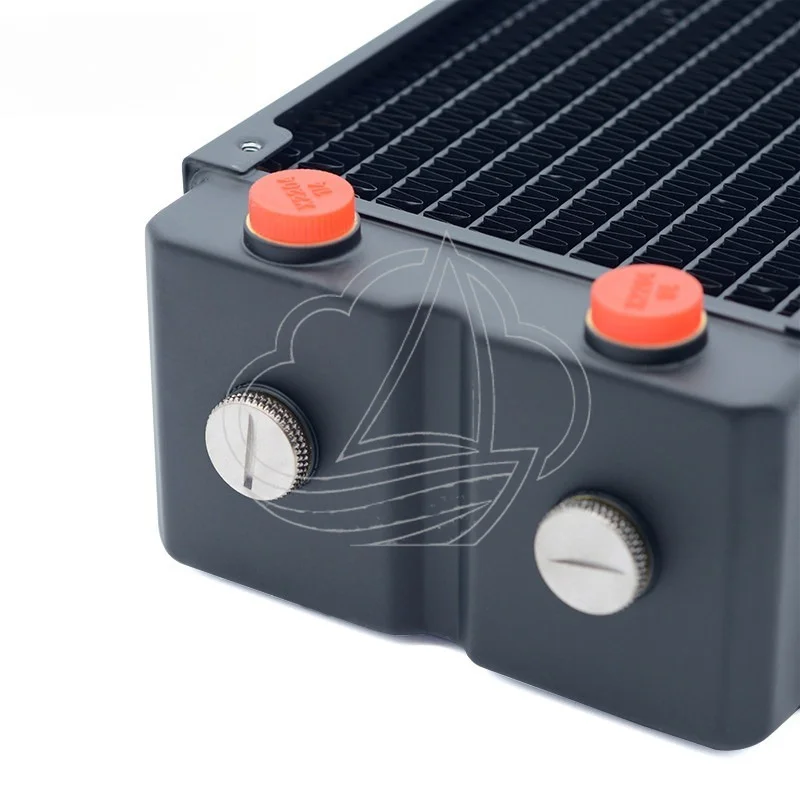 Industrial Water Cooling Radiator 65mm Thick 3-Layer Copper Row with Pure Copper Fins 360mm