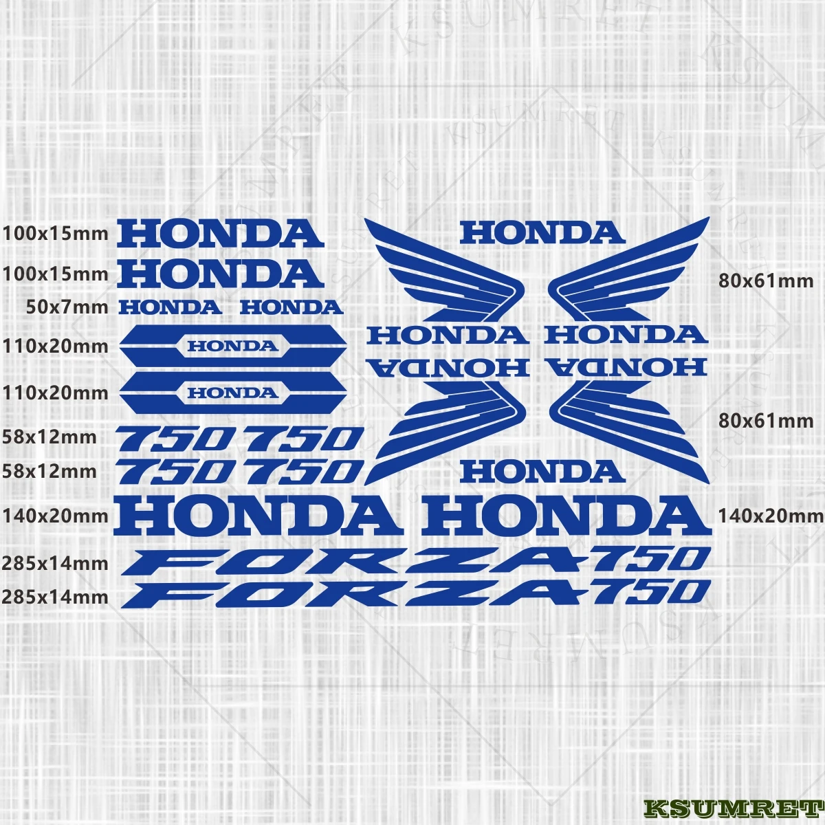 لهوندا FORZA750 ملصقات شعار خزان دراجة نارية خوذة الشارات ملصق مضاد للمياه مائي #5