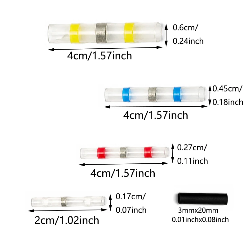 120PCS Heat shrink welding sleeve | Thickened welding ring heat shrink tubing, 6 sizes of heating tube