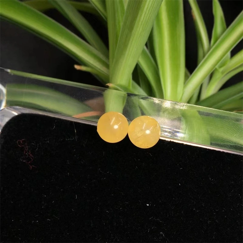 High Quality S925 Silver Natural  Yellow Morganite Earrings Fashion Jewelry Healing Energy Stone Gift 1pair