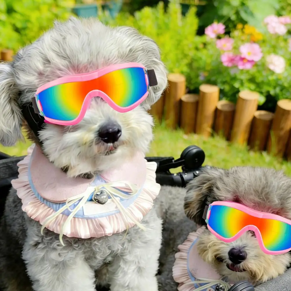 Dog Goggles UV Protection Dog Sunglasses with Adjustable Straps Windproof Pet Eyewear for Small Dogs Outdoor Eye Protection