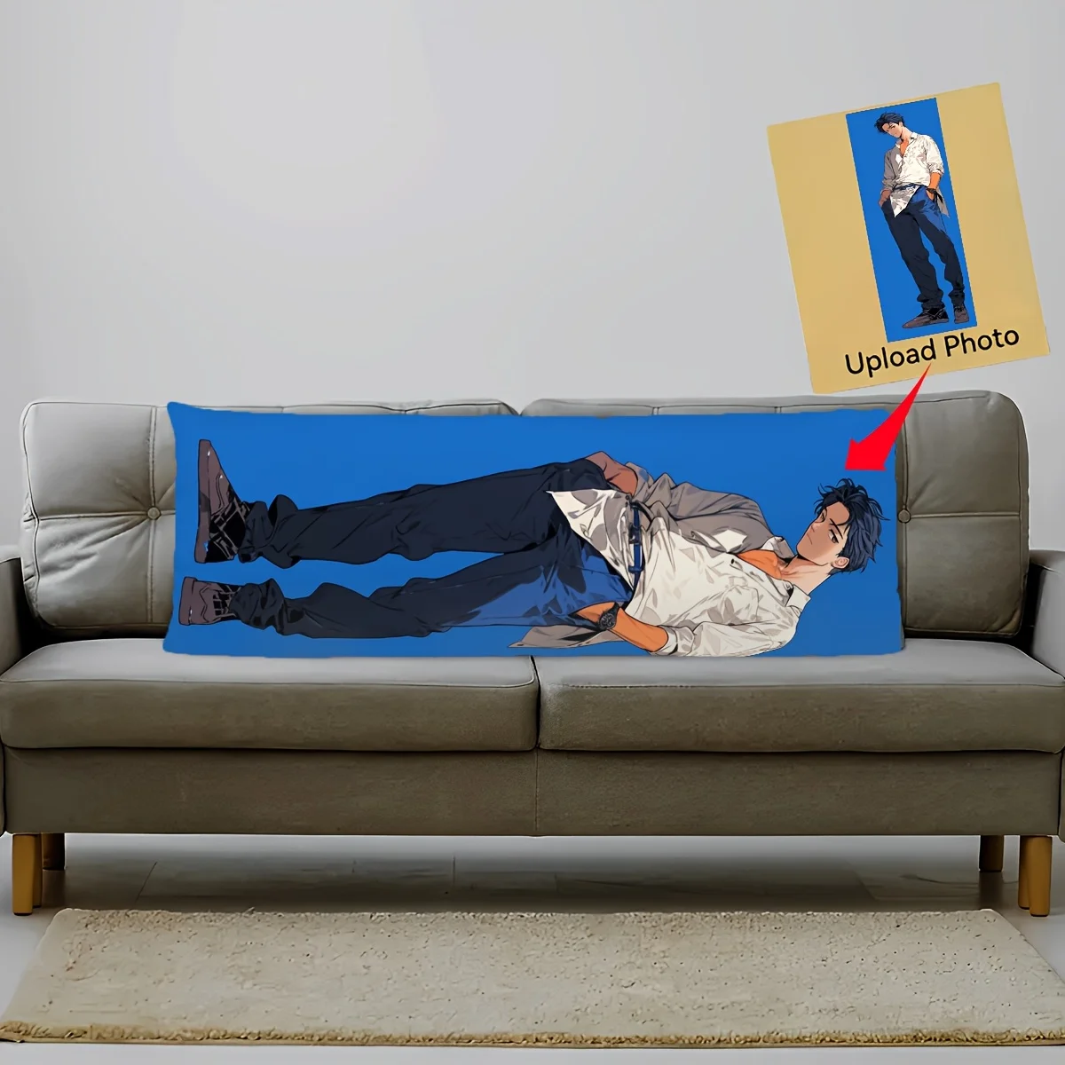 Custom Long Pillow Cover, Personalized Photo Body Pillowcase, Anime Dakimakura Cushion Case, Custom Print Bed Decor Gift