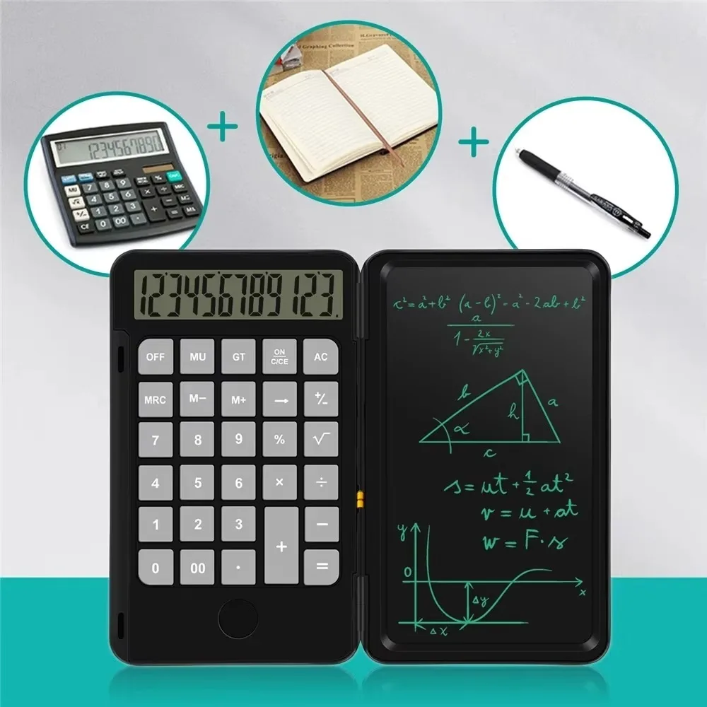 Type C Charging Standard Function Calculator with LCD Notepad Writing Pad Math Calculator 12-Digit With Stylus