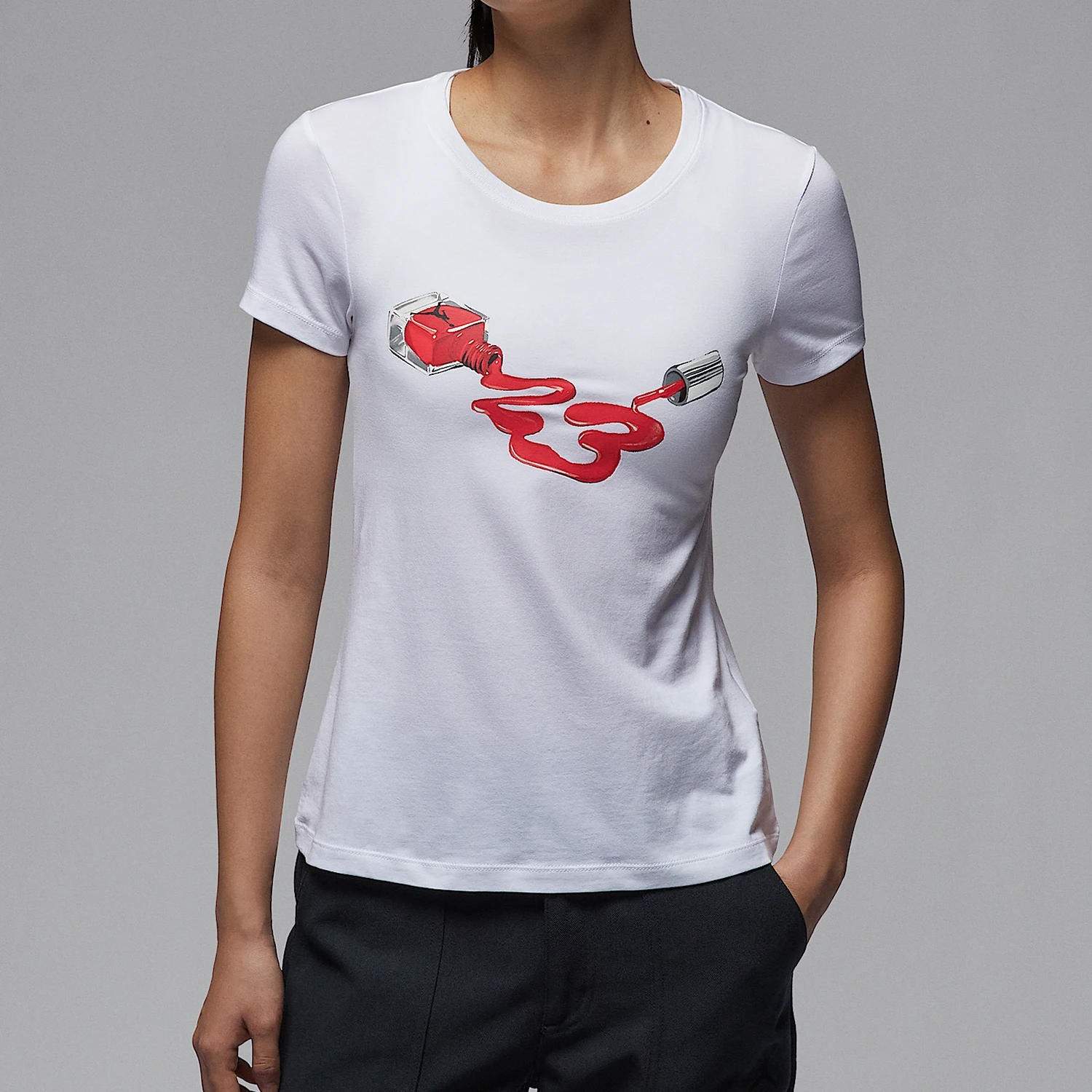 

Официальный женский трикотаж Nike JORDAN, тонкий, мягкий, повседневный, с коротким рукавом HJ0143-100