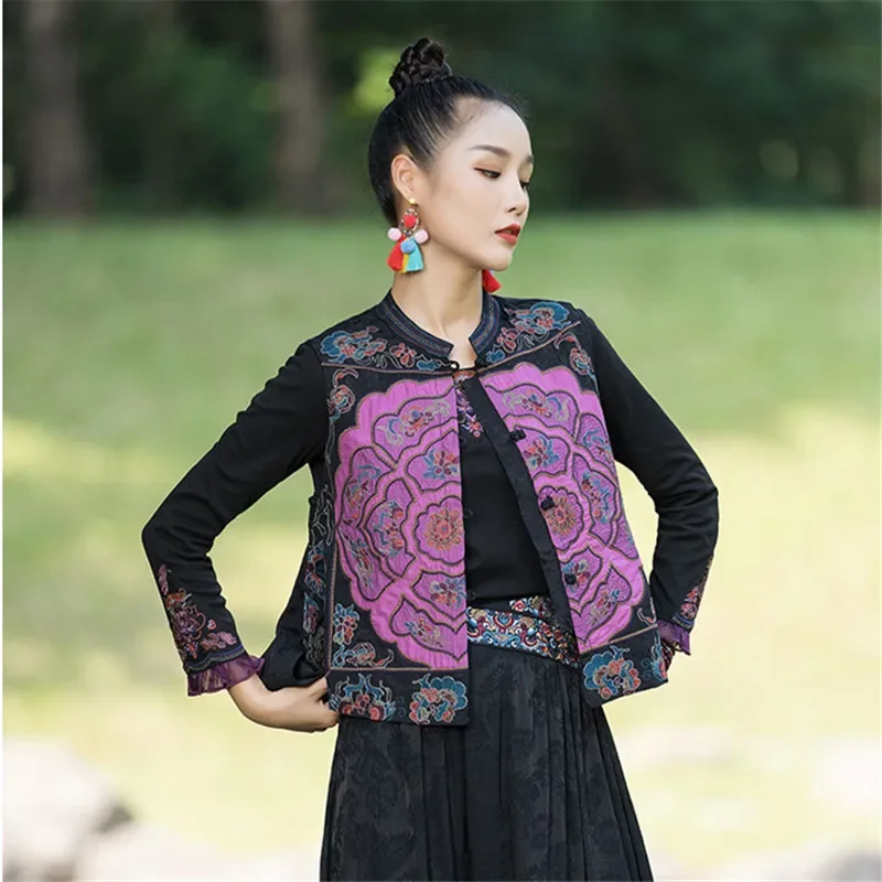 

Vintage National Fashion sleeveless Top Women Spring Autumn Waistcoat Embroidery Chinese Style vest Elegance China Clothing 2023