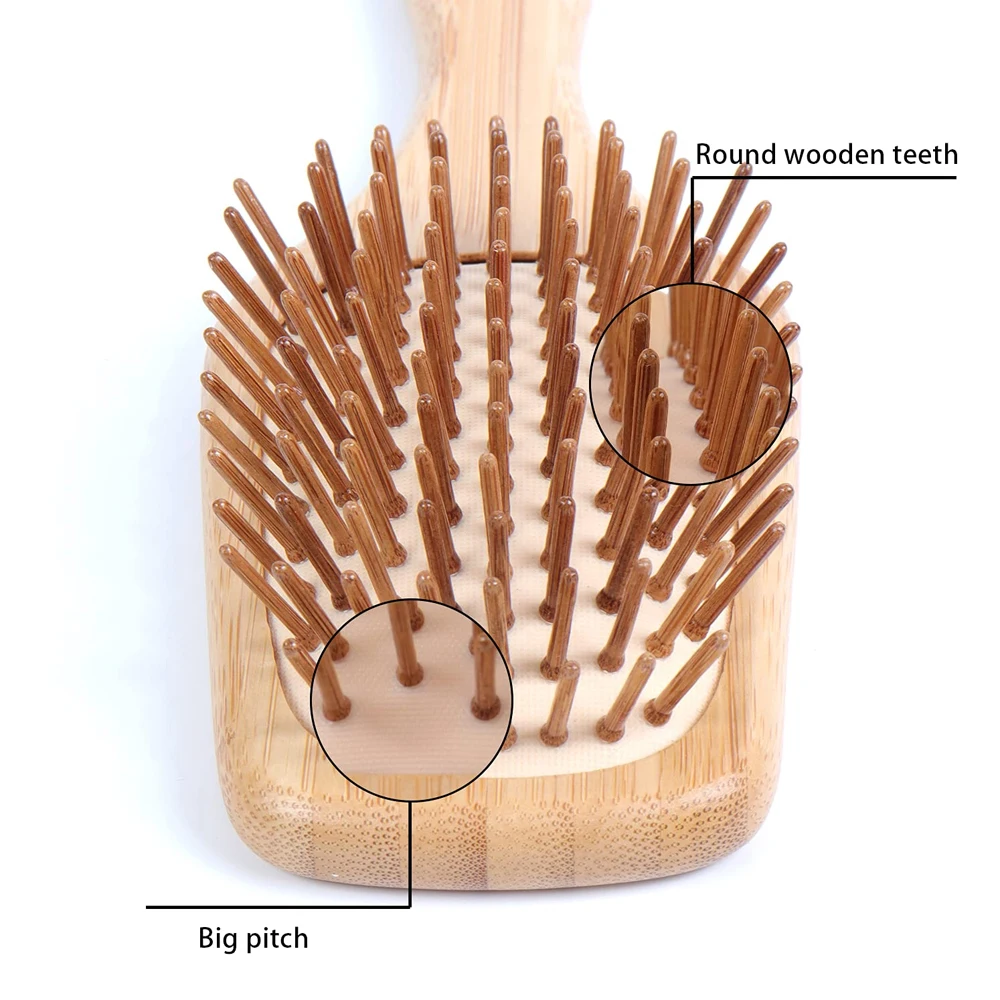 1 Piece Massage Bamboo Combs Hair Brush Women Anti-static Professional Detangling Reduce Hair Loss Styling Tool Wood Comb Unisex