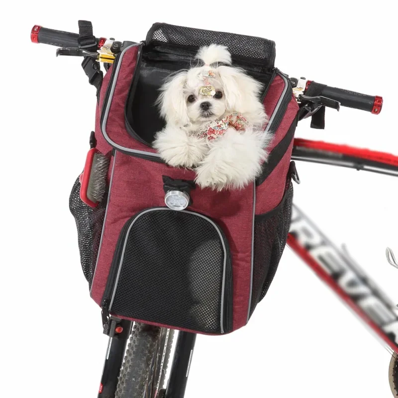 Pet Bicycle Carrier Bag Puppy Dog Cat Small Animal Travel Bike Seat Backpack  For Hiking Cycling Basket Accessories