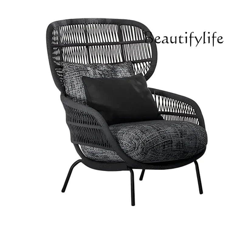 

Outdoor sofa terrace sun room courtyard leisure single chair villa hotel courtyard garden rattan