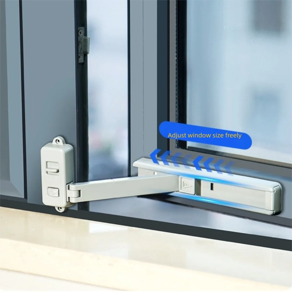 

Durable Plastic Kid Safety Lock Anti-Falling Adjustable Window Limiter Easy Install Wind Brace Door Locks Home Security