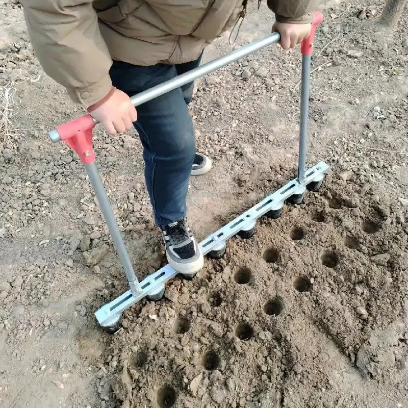 

Strawberry Planting Hole Puncher Tool Soil Driller for Greenhouse Seedling Transplanting