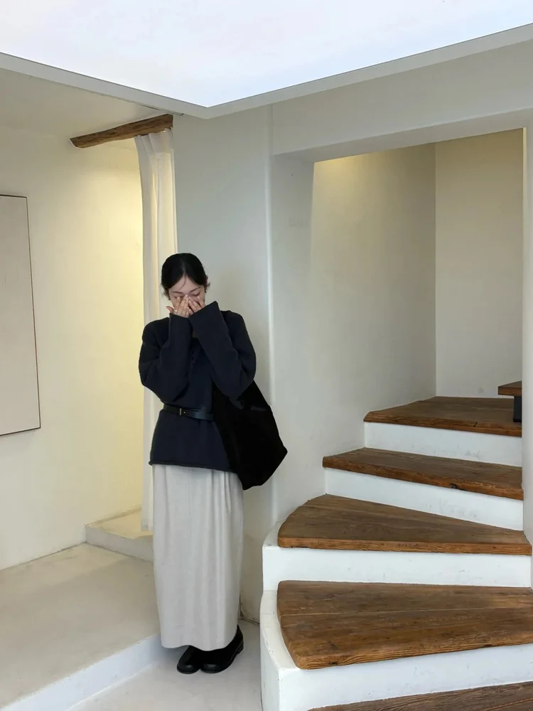  High Waist Pleated Midi Skirt Women's Straight Leg Split Commuter Sle Korean Faion Casual High Waist Skirt