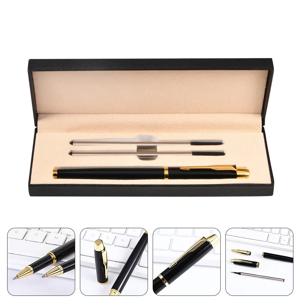 

1Set Stainless Steel Refillable Modern Metal Pen Set for Office Business Meeting Signature Journaling Teacher Gift Fancy Roller