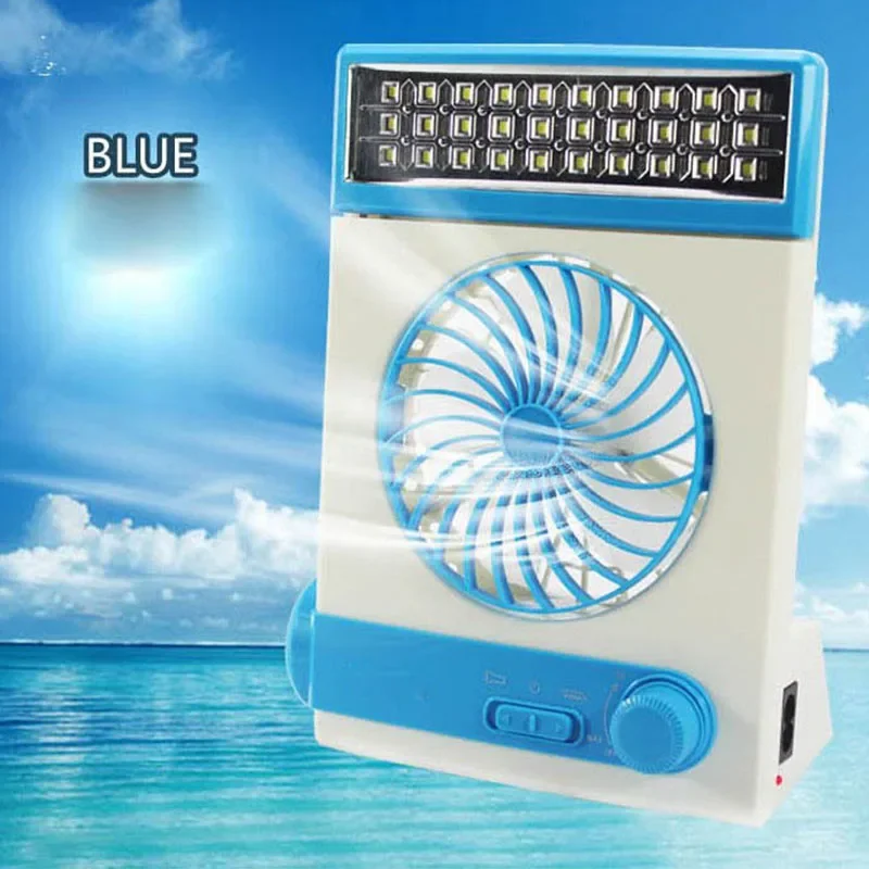 Electric Fan Desk Lamp Mini Student Dormitory Small Fan Solar Charging Fan Outdoor Camping Lamp Portable