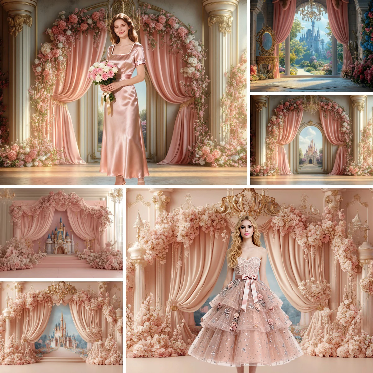 ستارة الزهور لمشهد عيد ميلاد الزفاف خلفية صورة ميتزفه لعيد ميلاد الفتيات لالتقاط الصور في استوديو الصور