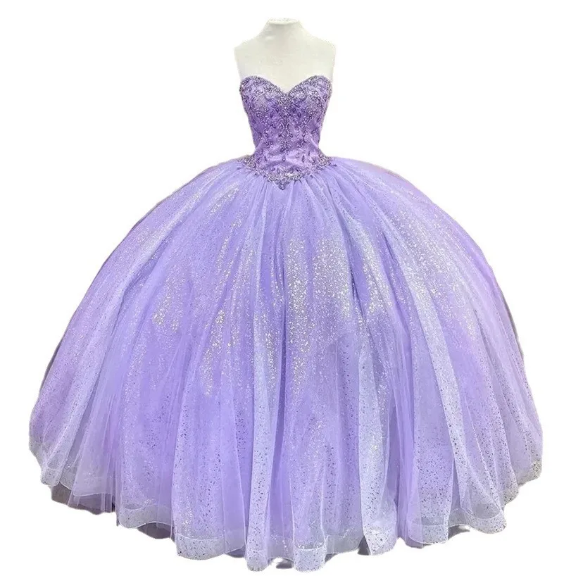 2024 Summer New Adult European and American Banquet Dress Chest Purple Yarn