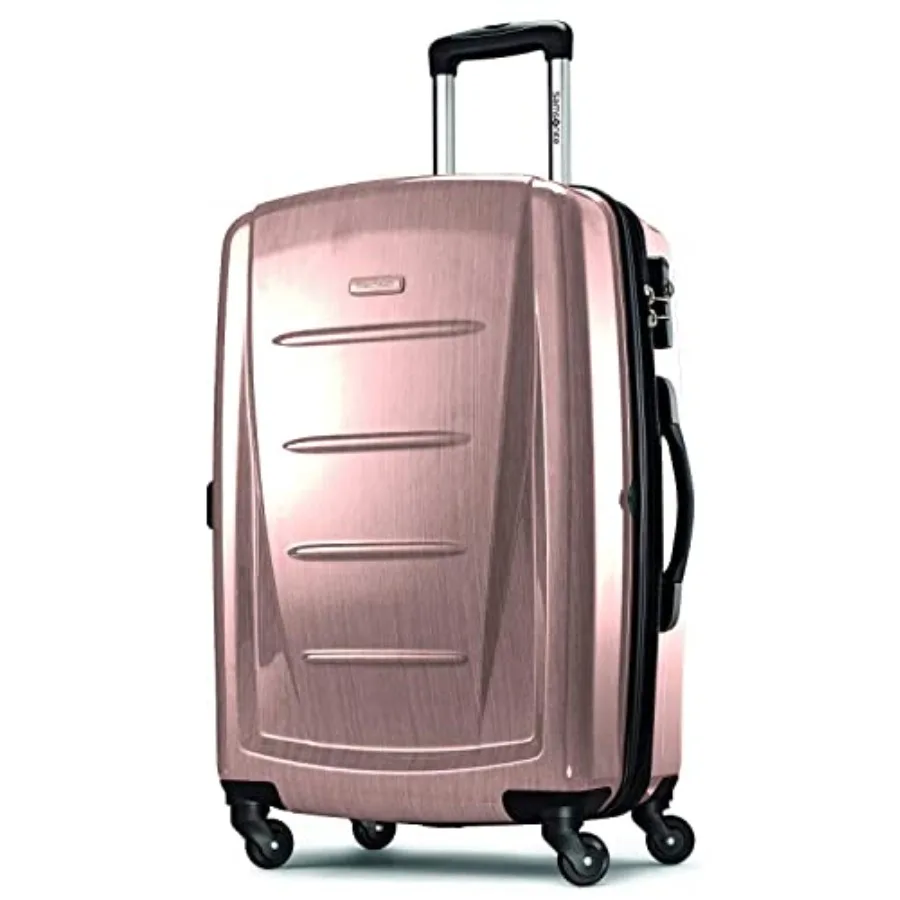 Winfield 2 Hardside Expandable Luggage with Spinner Wheels for travel, polycarbonate, black, lightweight and durable