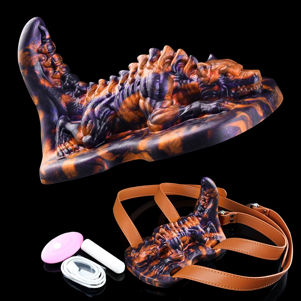 NNSX Wolf-shaped Silicone Sex Grinder Strapon Vibrator Female Masturbator Couple Foreplay Toys Adult Erotic Toy for Women Men