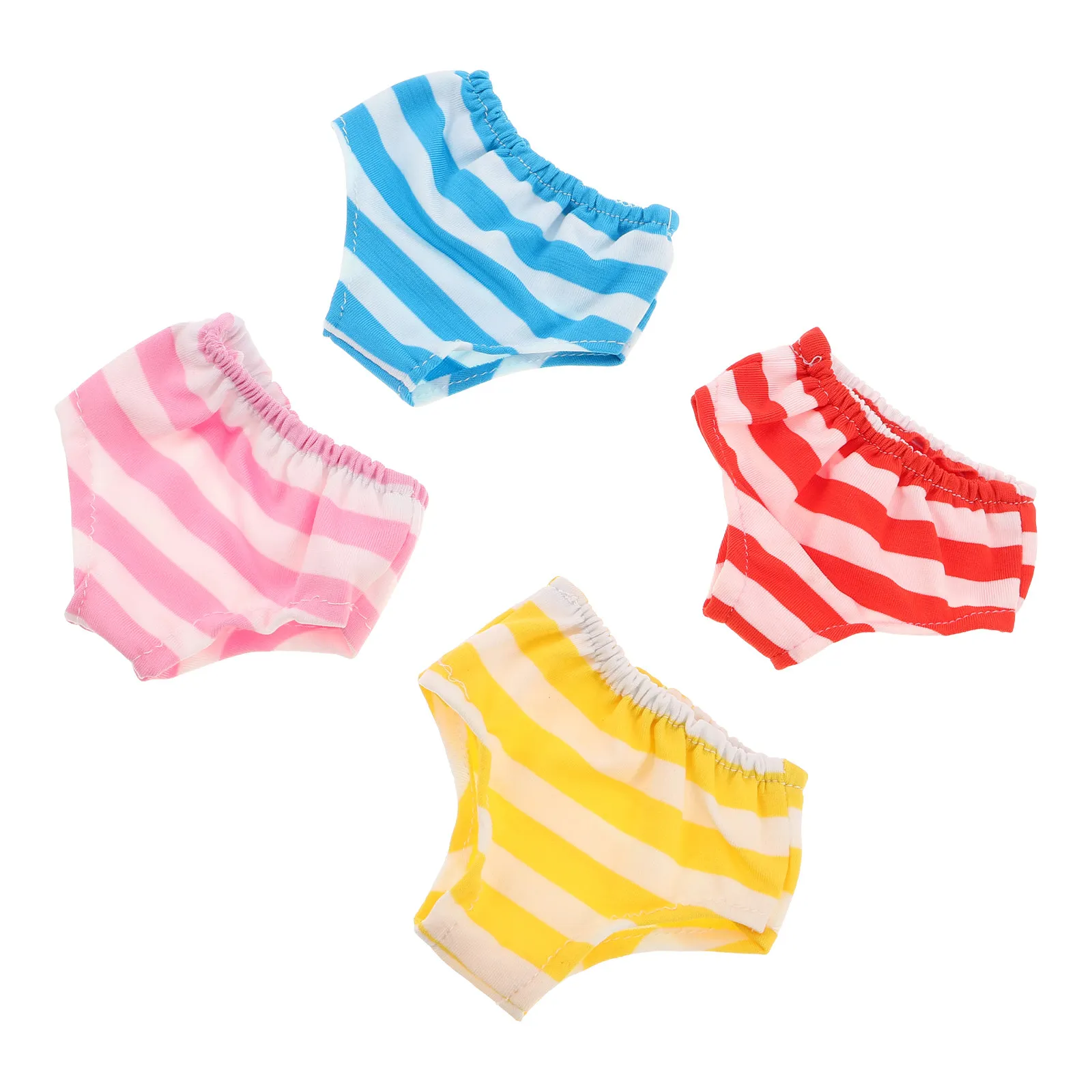 4Pcs Soft Stretch Underwear Set Elastic Waistband Reusable Baby Underpants Clothes Accessories for 18 Inch Baby Clothes Dressing