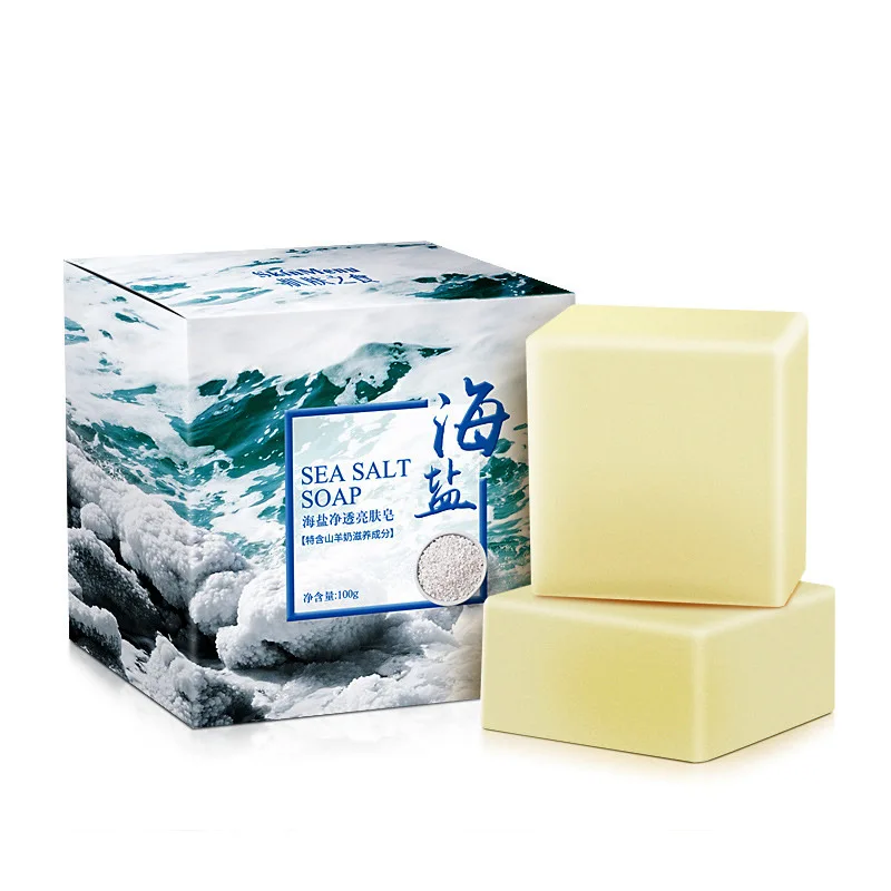 Natural Effective Gentle Cleansing Sulfate-free Natural Goat Milk Soap For Mite Removal Sensitive Skin Sea Salt Refreshing Soap