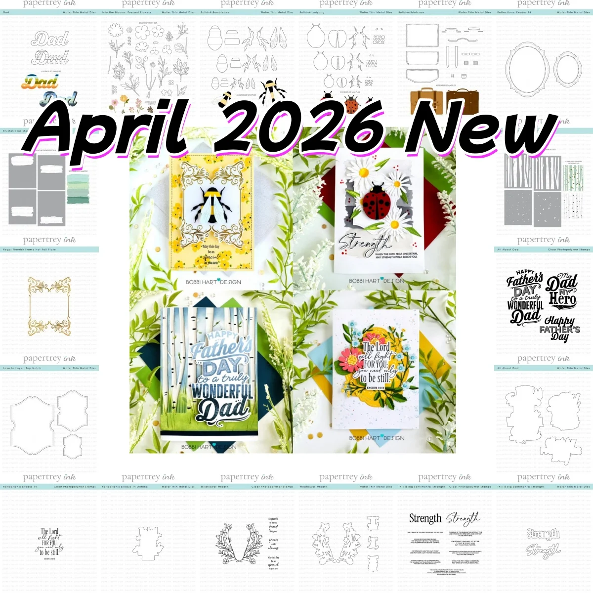 

April 2026 New Bumblebee Flowers Metal Cutting Dies Clear Stamps Stencil Hot Foil for DIY Scrapbook Greeting Card Father's Day