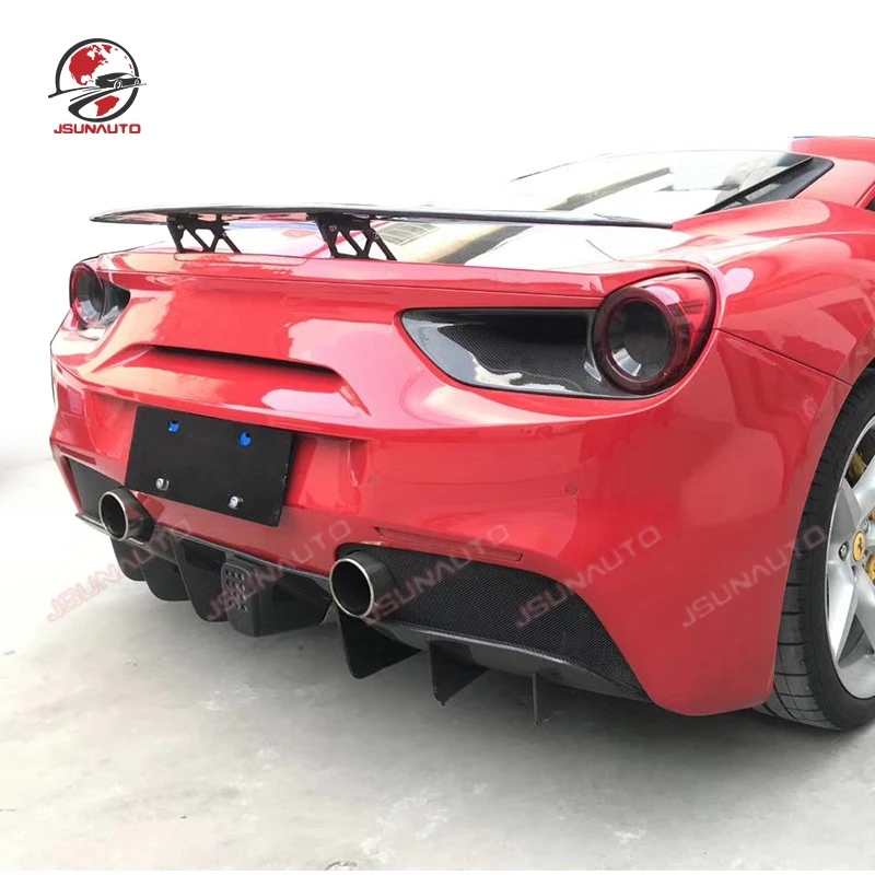 

For Ferrari 488 GTB/Spider Dry Carbon Fiber Rear Bumper Diffuser For 2015-2018 488 gtb N Style Carbon Fiber Body Kit