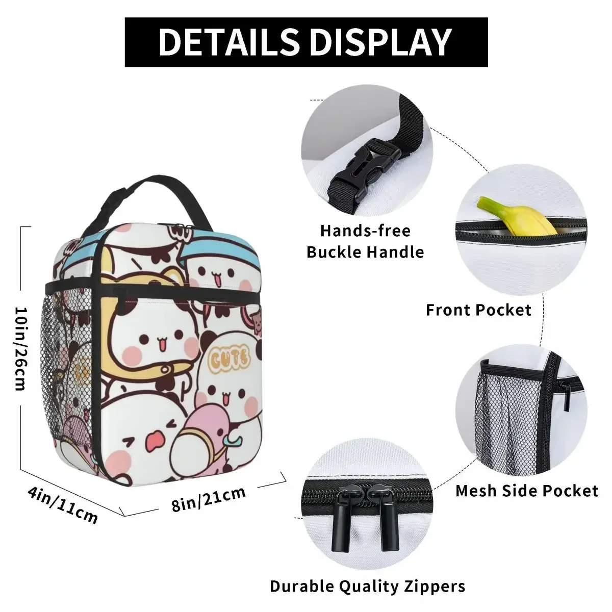 Insulated Lunch Box Cute Bubu Dudu Product Cartoon Panda Bear Lunch Food Box Fashion Cooler Thermal Bento Box For School