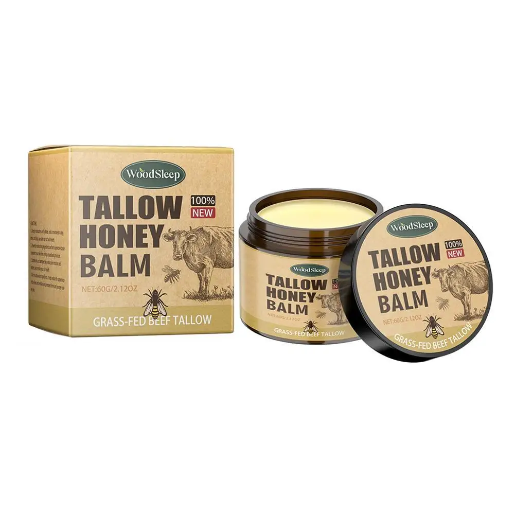 

60g Tallow Balm Tallow Honey Facial Moisturizer Natural Hydrating Skin Cream Organic Nourishing Balm Honey For Gentle Skin Care