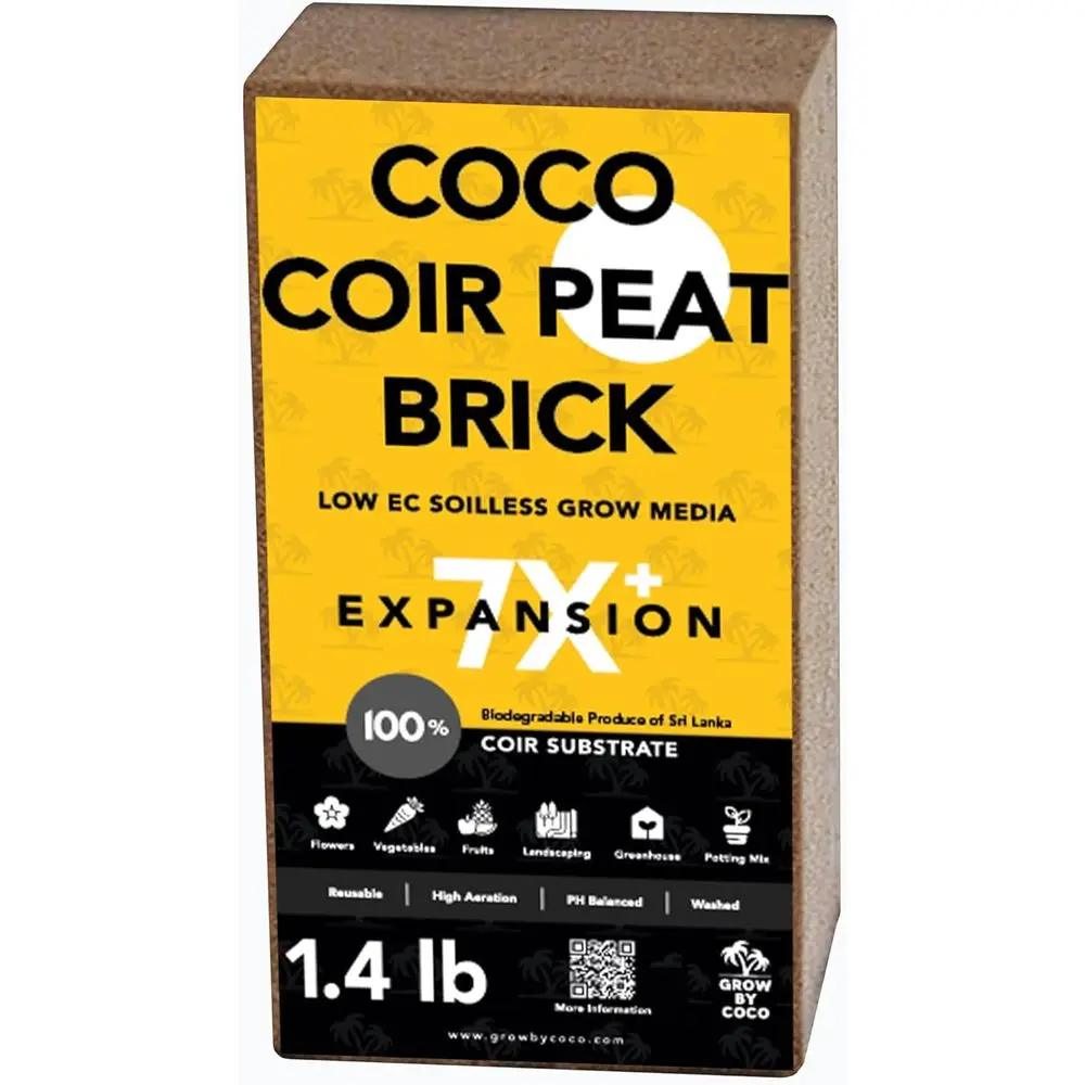 Ladrillo de turba orgánica premium de 650 g o mezcla de tierra para jardín y macetas - Sustrato de fibra de coco para germinación de semillas