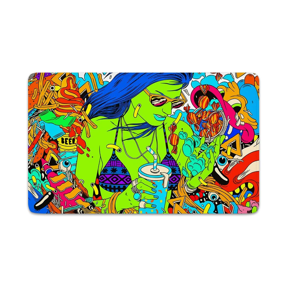 HX Fashion Carpet Colorful Bikini Girl Art Painting 3D Printed Flannel Carpets Indoor Doormat Bathroom Rug Dropshipping