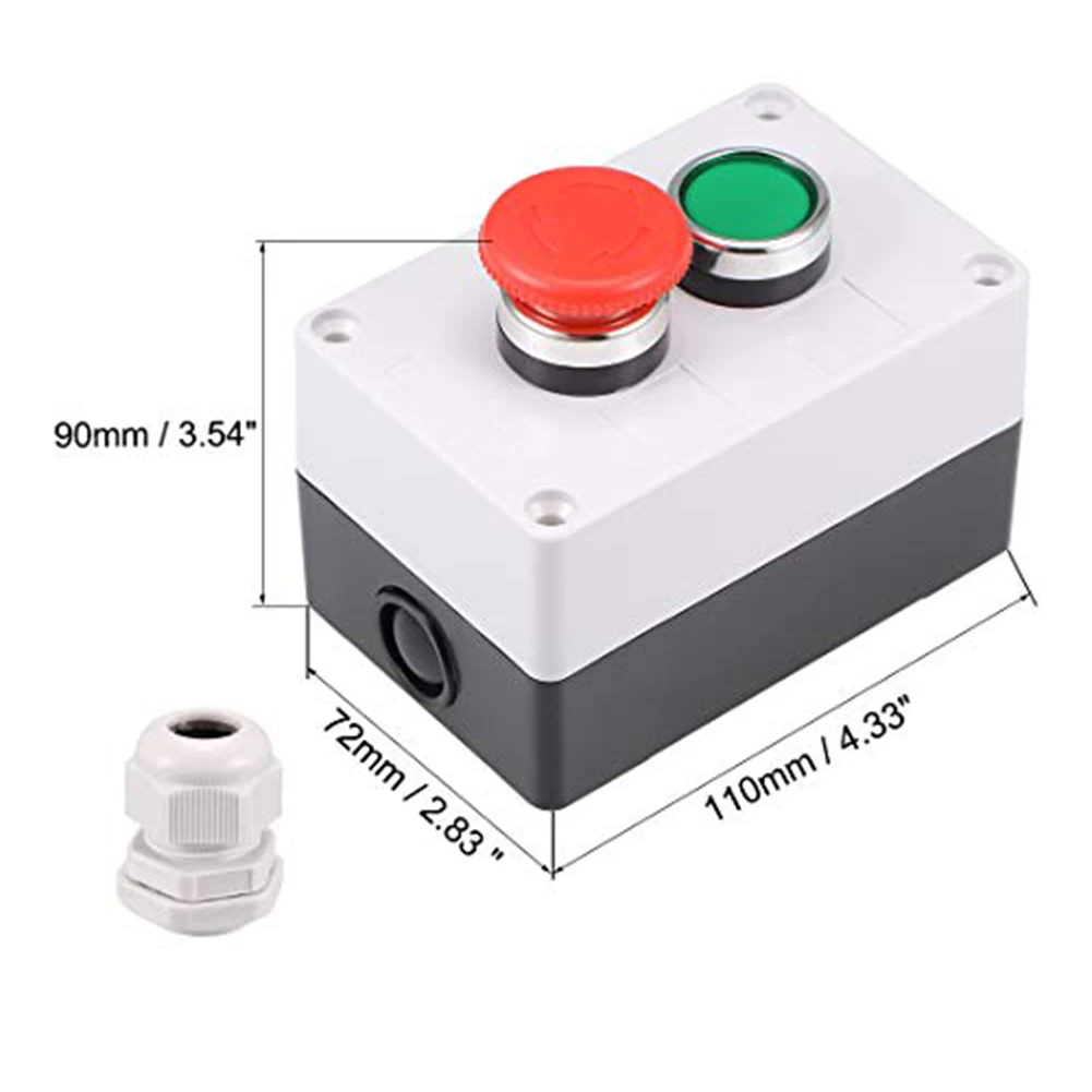 Compact Electrical Control Box Circuit Breaker E-Stop Switch 110 X 72 X 90mm Control Box Normally Closed Contact