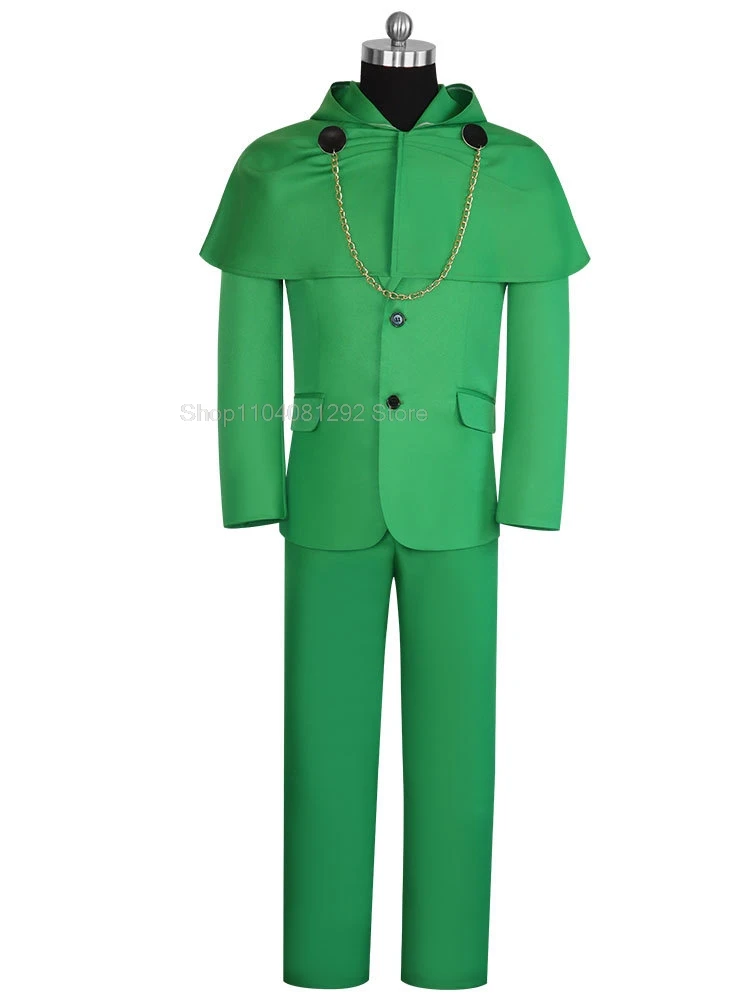 Comic Film Dr. Victor Doctor Von Downy Cosplay Dooms Evil Costume Cloak Green Mens Suit Cape Halloween Party Roleplay Outfit