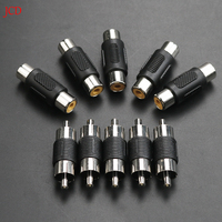 2/5/10pcs RCA Female to Female Jack Plug Connector Adapter Male to Male RCA Connector Video Audio Extender Cord Cable Converter