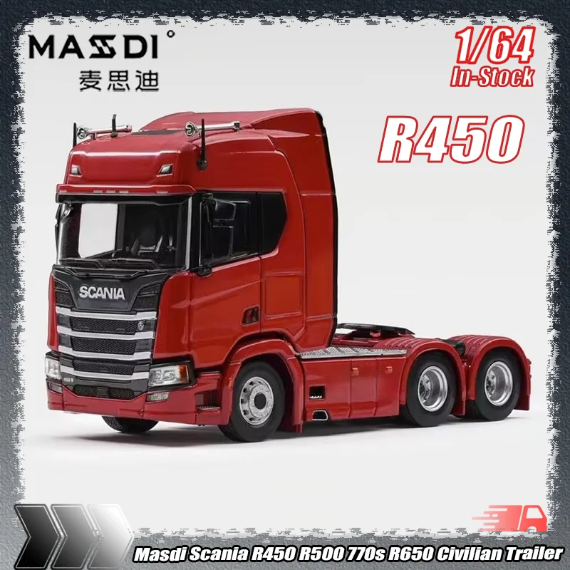 New Masdi 1:64 Scania R450 R500 770s R650 Civilian Trailer