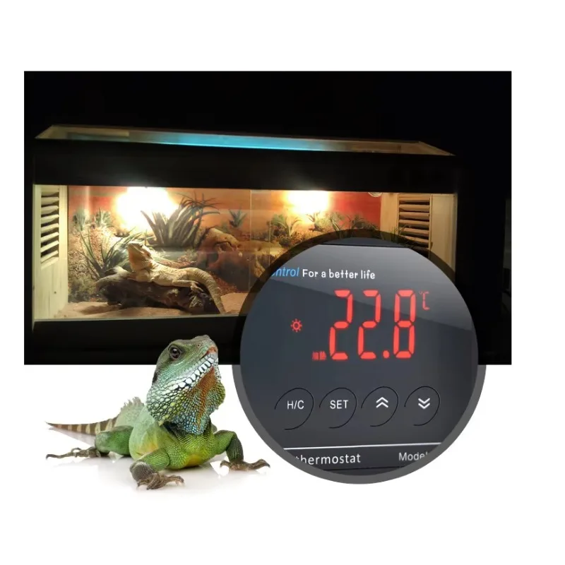 AC-112 10-Relay Digital Thermostat ±1℃ Precision Cooling/Heating Controller for Reptile/Aquarium (AU/EU/US/UK Plug)