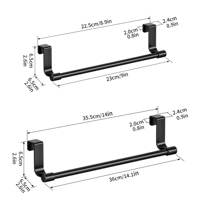 Punch-Free Steel Metal Wire over Cabinet Towel Rack Bathroom Storage Organizer Door Hanging Towels Holder Rag Hanger