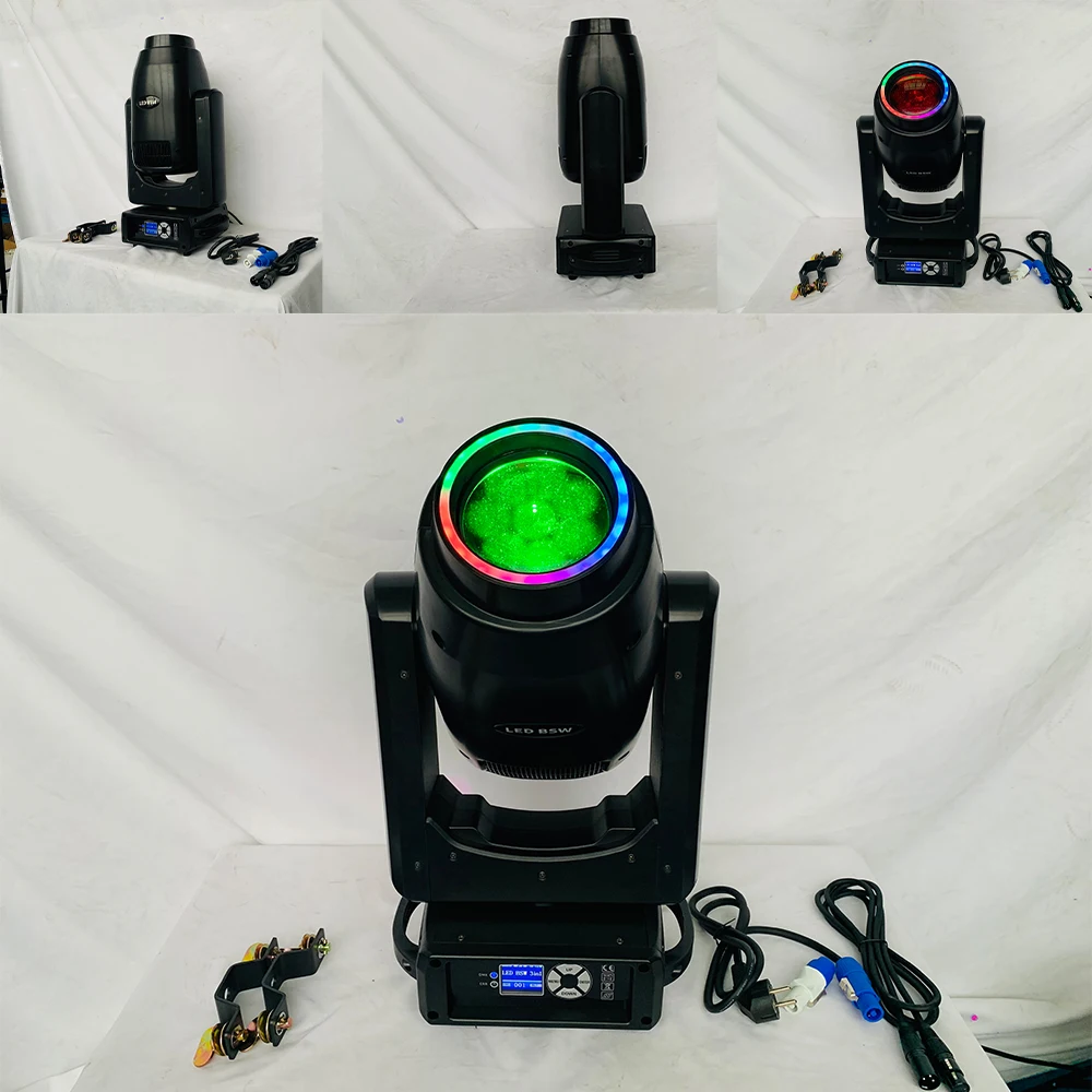 300W LED Moving Head Stage Light Gobo Beam Wash DJ Spotlight with Zoom Effect for Party Event Show Lighting