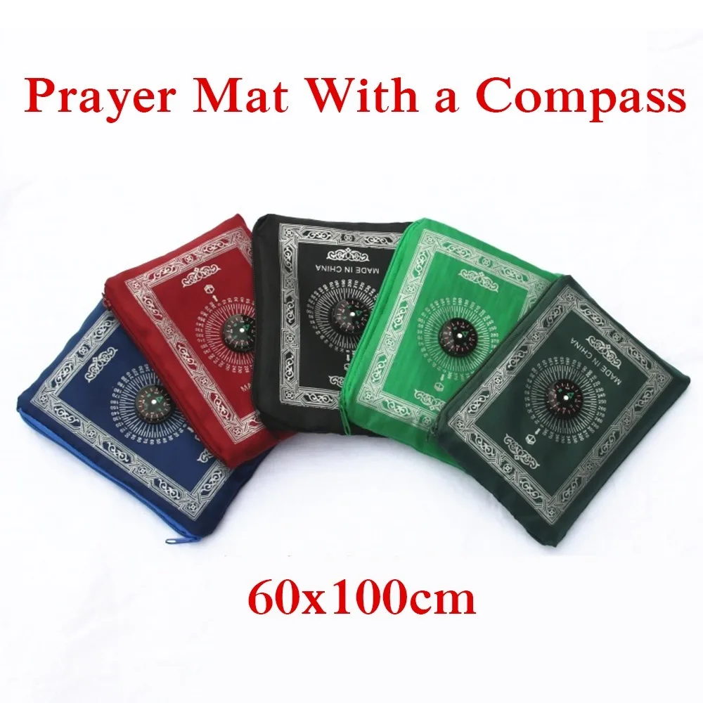 

60x100cm Prayer Rug Portable Large Size Travel Prayer Mat with Compass Foldable for Ramadan Gifts Anbetungsteppiche carpet