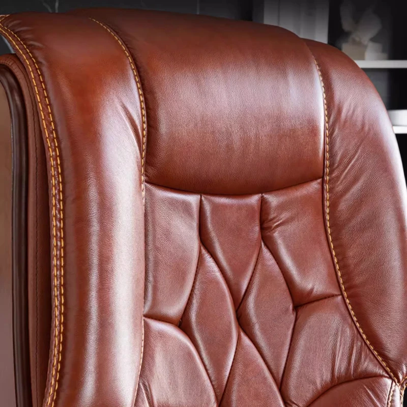 Business Leather Office Computer Chair Reclining Adjustable Backrest Executive Rotating Chair Massage Computer Office Furniture