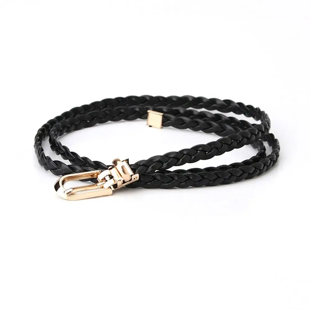 Fashion Vintage Dress Pin Buckle Waistband Weave Waist Band Ladies Dress Cummerbands Braided Belt