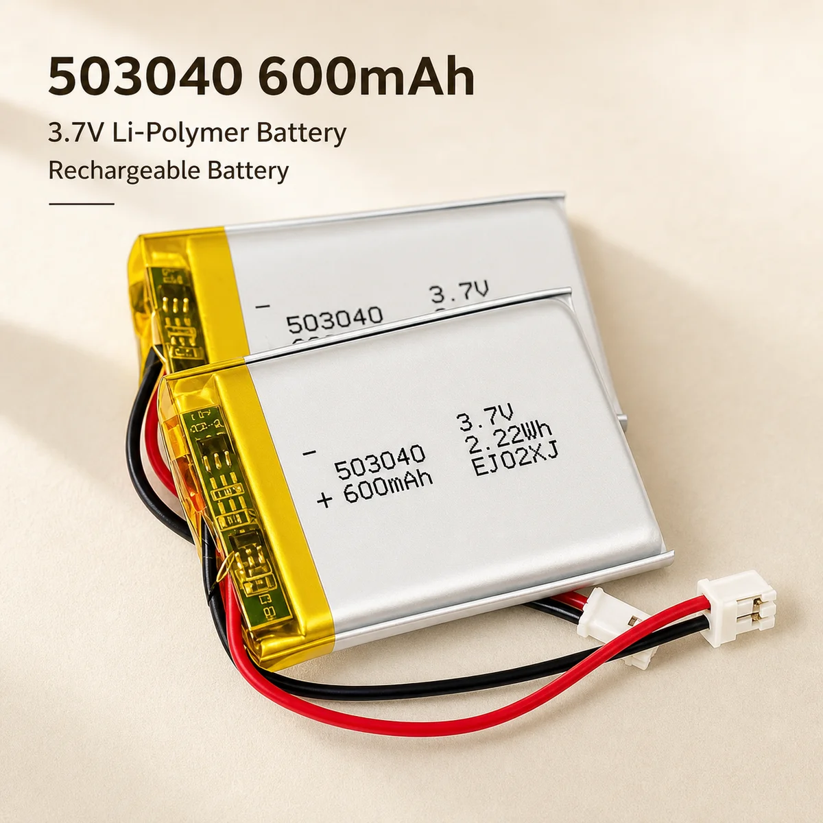 503040 600mAh 3.7V LiPo Battery Rechargeable Lithium Polymer Cell for Bluetooth Speaker Headset Communication Digital Devices
