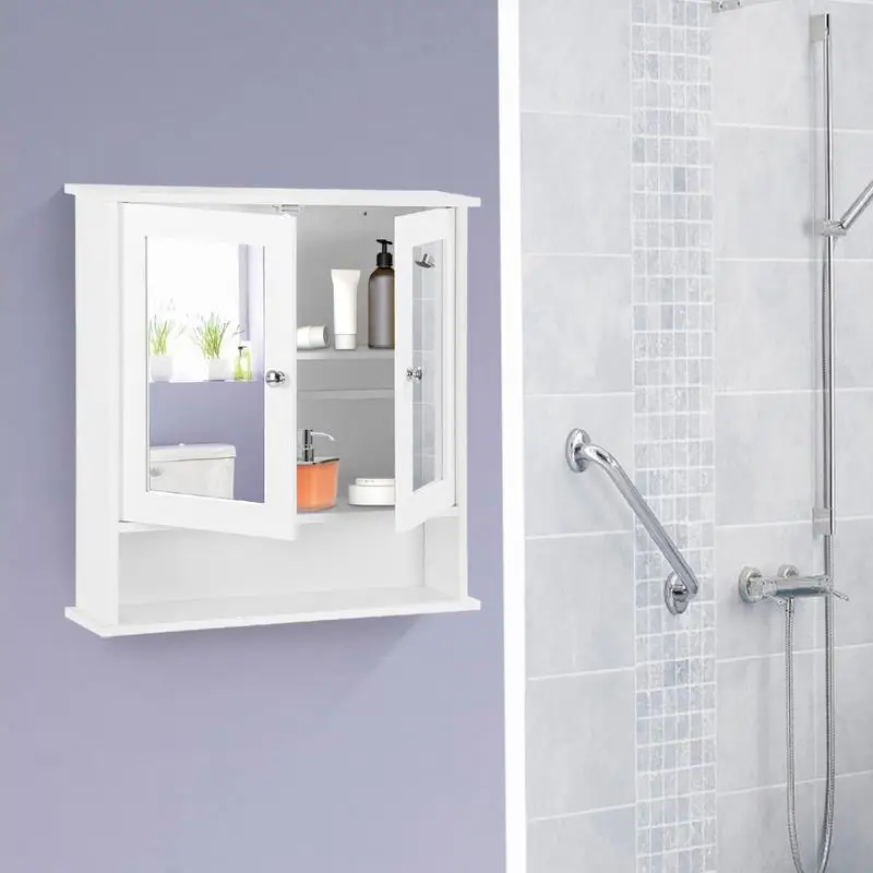 

Bathroom Wall Cabinet with Double Mirror Doors