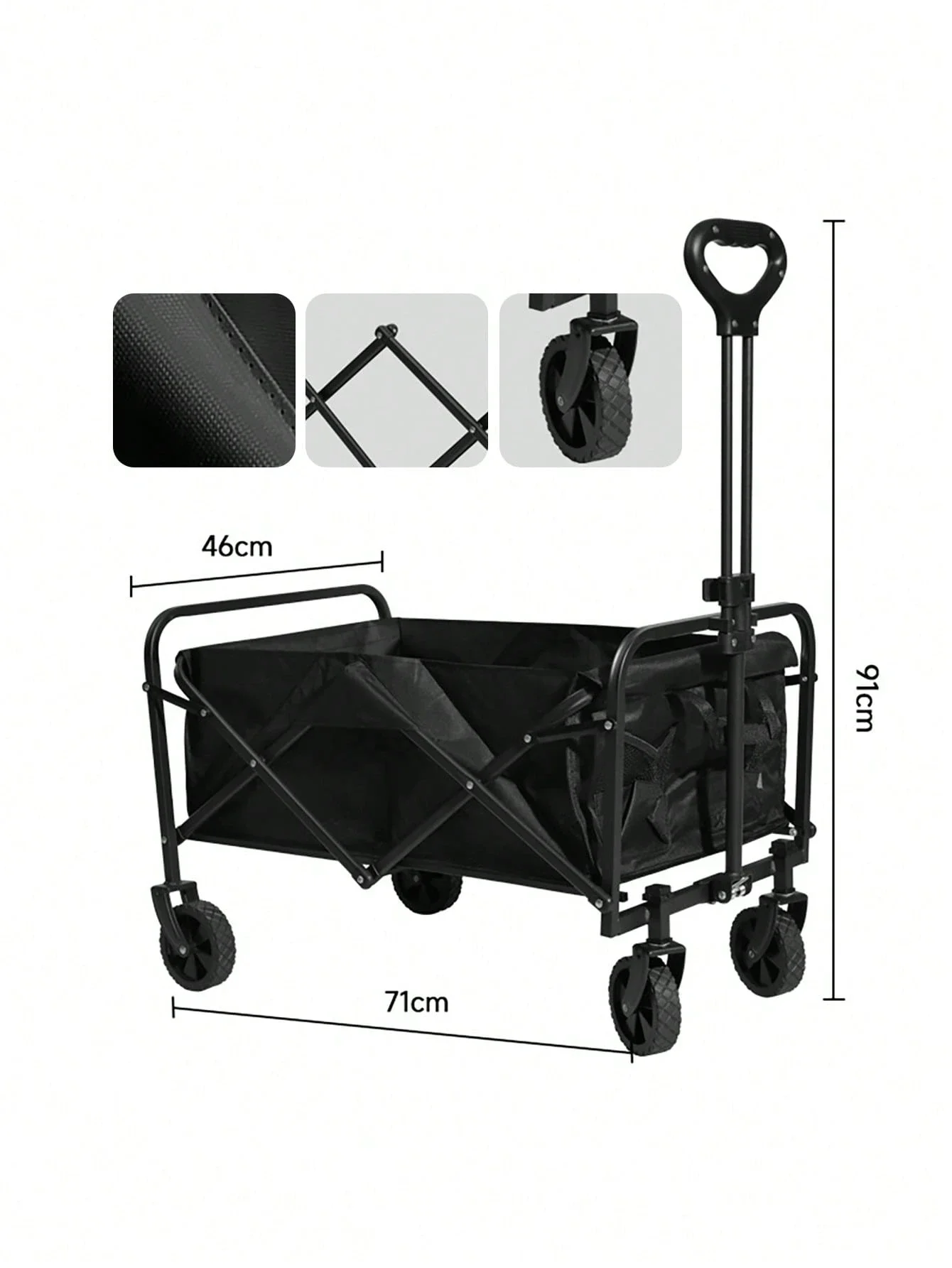 

Heavy Duty Folding Camping Cart Outdoor Utility Wagon Portable Picnic Push Cart