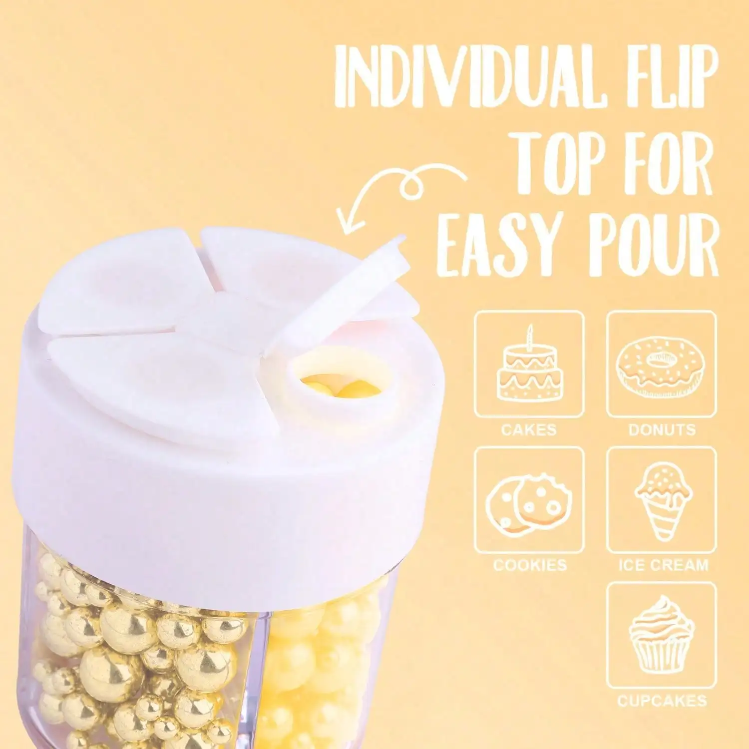 1Pc Pearl  Sprinkles, Baking Decorations for Cakes, Cupcakes, Ice Cream, Chocolate, Cookies, Wedding Shower & Party Celebrations - view 2